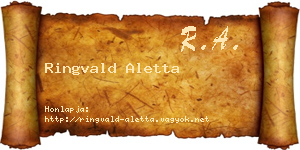 Ringvald Aletta névjegykártya